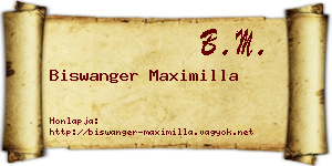 Biswanger Maximilla névjegykártya